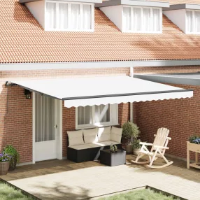   vidaXL Behúzható napellenző Fehér 450 × 300 cm Poliészter és acél