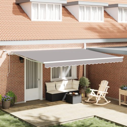 Automatikus behúzható napellenző LED világítással Világosszürke 450x300 cm