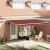 vidaXL Behúzható napellenző narancssárga és barna 450 × 350 cm