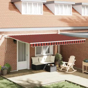   vidaXL Behúzható napellenző Narancs és Barna 450 × 350 cm