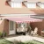 vidaXL Behúzható napellenző Piros és Fehér 450 × 350 cm Szövet és Acél