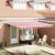 vidaXL Behúzható napellenző Piros és Fehér 450 × 350 cm