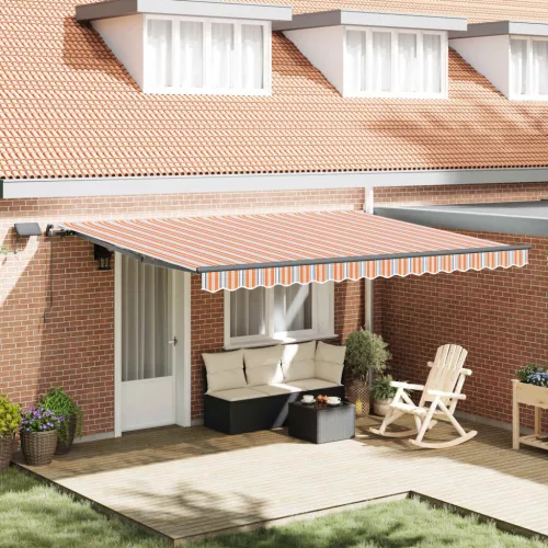 vidaXL Behúzható napellenző Sokszínű 450 ×350 cm szövet