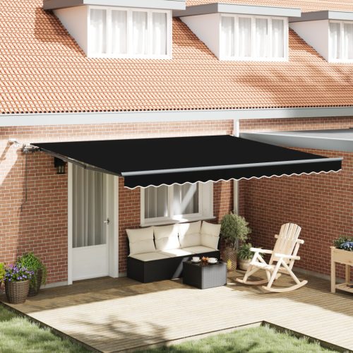 Automatikus behúzható napellenző LED világítással Fekete 450x350 cm
