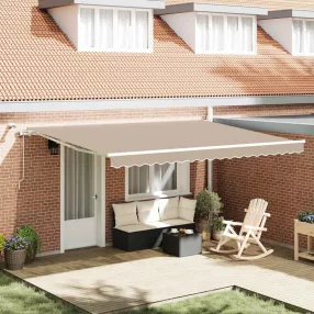   vidaXL Behúzható napellenző Bézs 450 × 350 cm Poliészter és fém