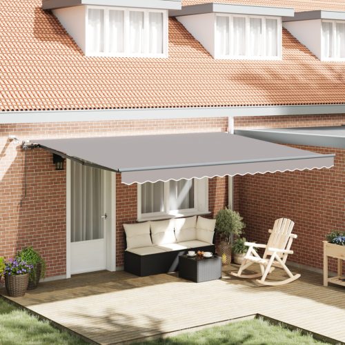 Automatikus Behúzható Napellenző LED világosszürke 450x350 cm