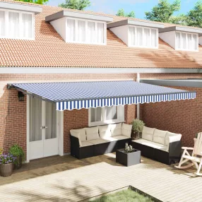 vidaXL Napernyő keret Kék és Fehér 500 × 300 cm