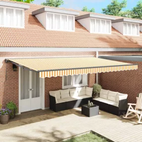 vidaXL Napernyő keret Sárga és Fehér 500 × 300 cm