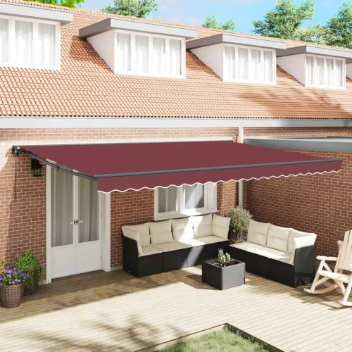 vidaXL Napernyő keret Burgundi 500 × 300 cm Poliészter PU bevonattal