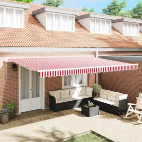   vidaXL Napernyő Piros és Fehér 500 x 300 x 165 cm Poliészter és fém