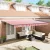 vidaXL Napernyő Piros és Fehér 500 × 300 cm Poliészter és fém