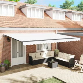   vidaXL Behúzható napellenző Fehér 500 × 300 cm Szövet és Alumínium