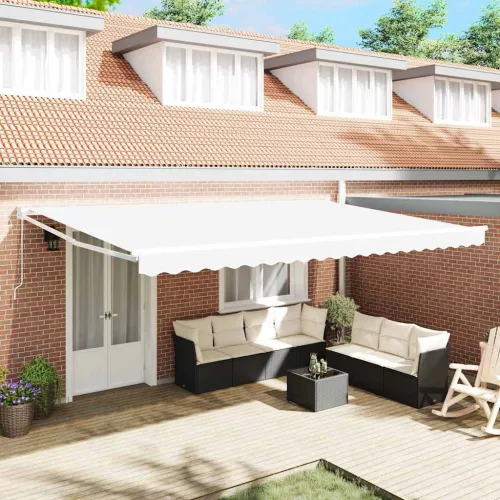 vidaXL Napernyő Fehér 500 × 300 cm Poliészter és fém