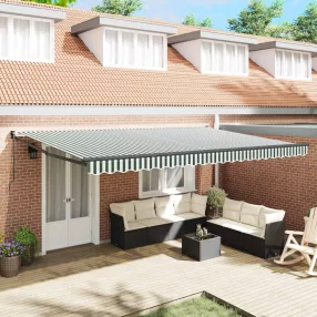 vidaXL Behúzható napellenző Zöld 500 × 300 cm