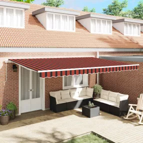   vidaXL Behúzható napellenző Narancs és Barna 500 × 350 cm