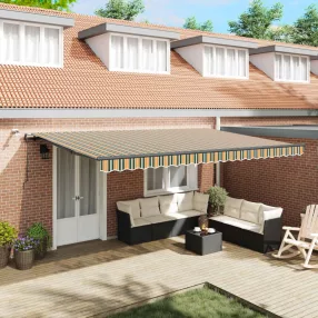   vidaXL Napernyő Anyag tartalmaz Zöld és sárga 500 × 350 cm Poliészter