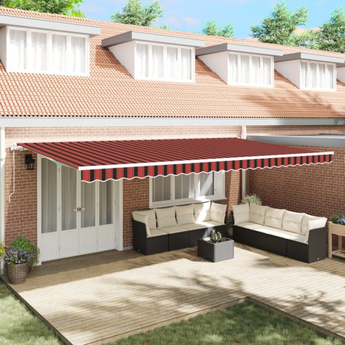 Automatikus Behúzható Napellenző Narancs és Barna 600x300 cm