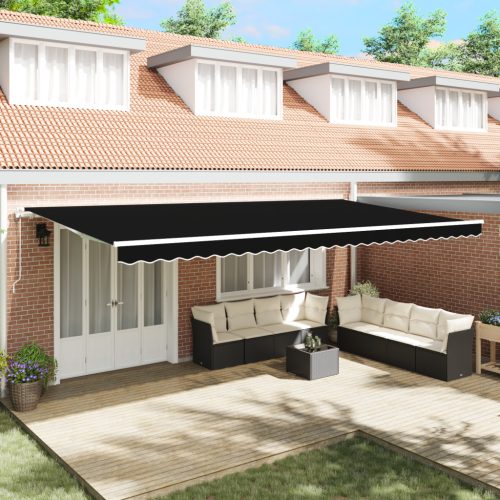 Automatikus Behúzható Napernyő Fekete 600x300 cm