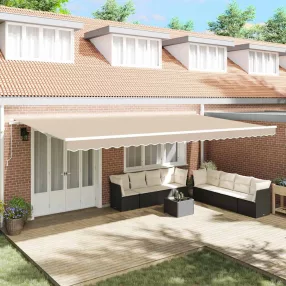   vidaXL Behúzható napellenző Bézs 600 × 300 cm Pamut és Alumínium