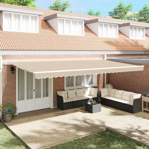 vidaXL Elektromos Kihúzható Napernyő Bézs 600 × 300 cm