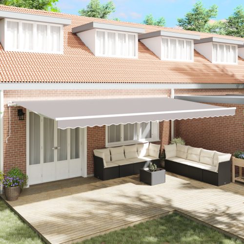 Automatikus Behúzható Napellenző Világosszürke 600x300 cm