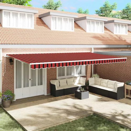 vidaXL Behúzható napellenző Narancs és Barna 600 × 350 cm