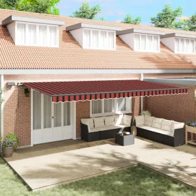   vidaXL Behúzható napellenző narancssárga és barna 600 ×350 cm szövet