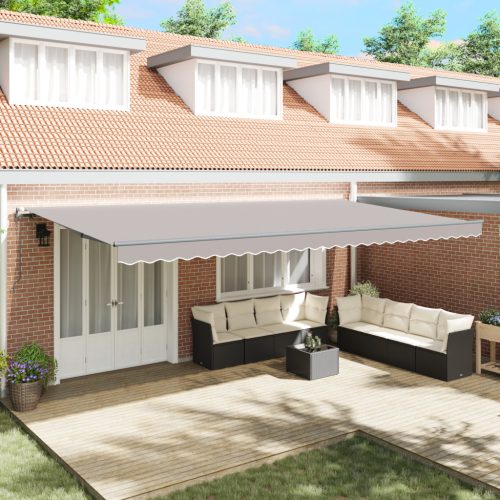 Automatikus Behúzható Napellenző Világosszürke 600x350 cm