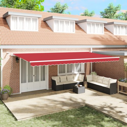 Automatikus Behúzható Napellenző LED-del Piros 600x350 cm