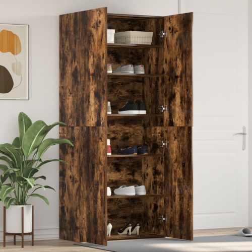Cipőtartó Füstölt Tölgy 80x35,5x180 cm Műszaki Fa