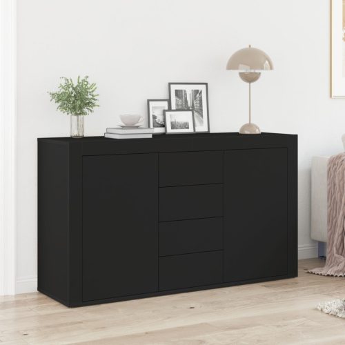 Büfé oldal szekrény Fekete Összeszerelt fa 120 x 36 x 69 cm