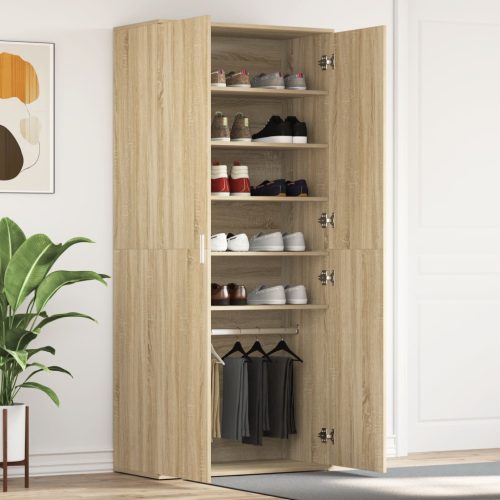 Cipőtartó Sonoma tölgy 80x39x180 cm Szerelt Fa