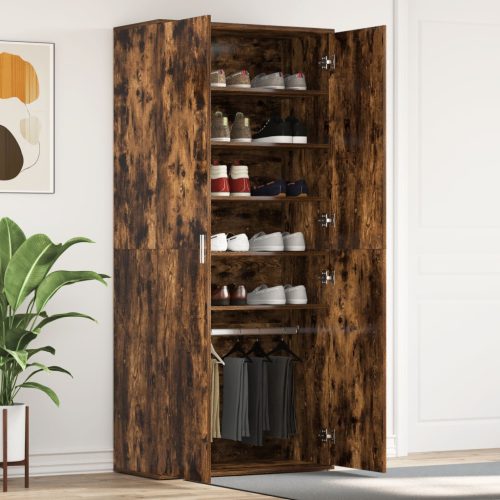 Cipőszekrény Füstölt Tölgy 80x39x180 cm Szerelt Fa
