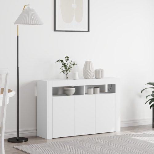 Fehér Oldalszekrény Fehér Mérnöki fa 116 x 30 x 75 cm Modern