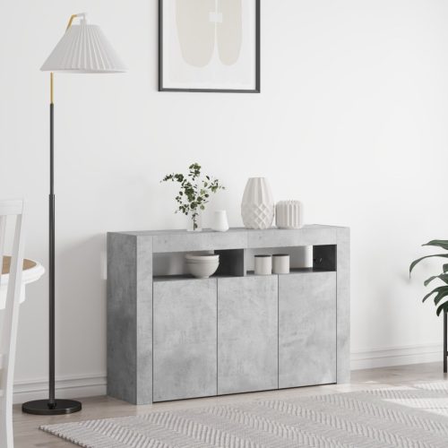 Oldalszekrény Beton Szürke Mérnöki Fa 116 x 30 x 75 cm Téglalap
