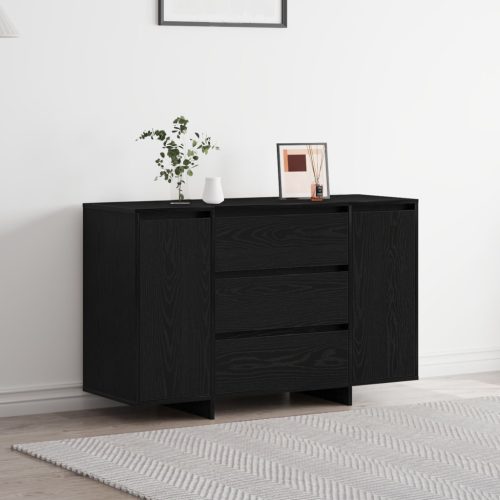 Fekete Tölgy Oldalszekrény 120x41x75 cm Műanyag Fa