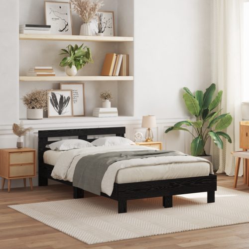 Tölgy ágykeret Fekete tölgy Szerelt fa 135 x 190 cm Tartós