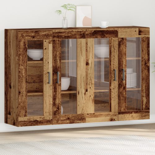 Fali Szekrények 2 db Régi Fa 69,5x34x90 cm Készített Fa