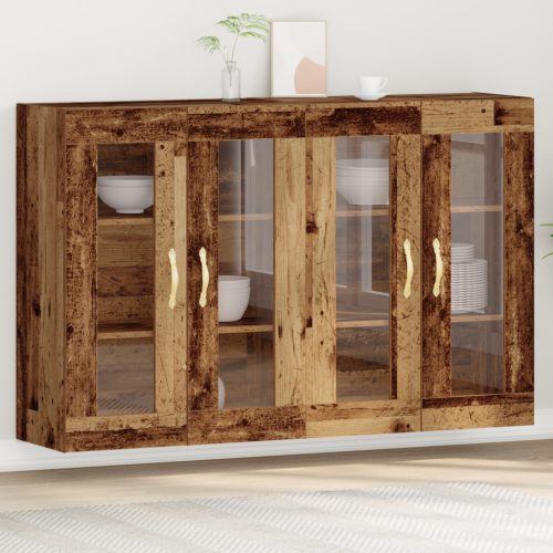 Fali Szekrények 2 db Régi Fa 69,5x34x90 cm Mérnöki Fa