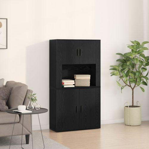 Fekete tölgy Highboard 80x33x150 cm Műanyag