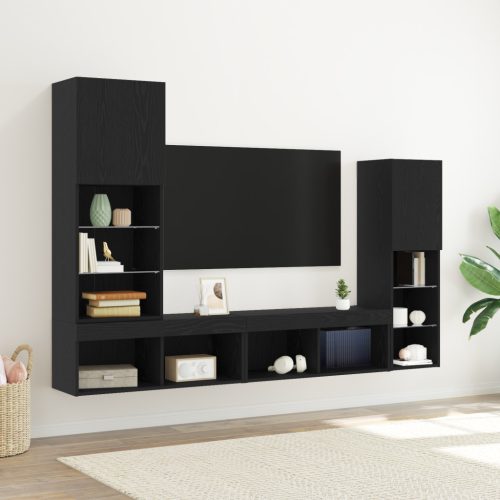 LED TV Szekrény Fekete tölgy 30.5x30x102 cm Műanyag