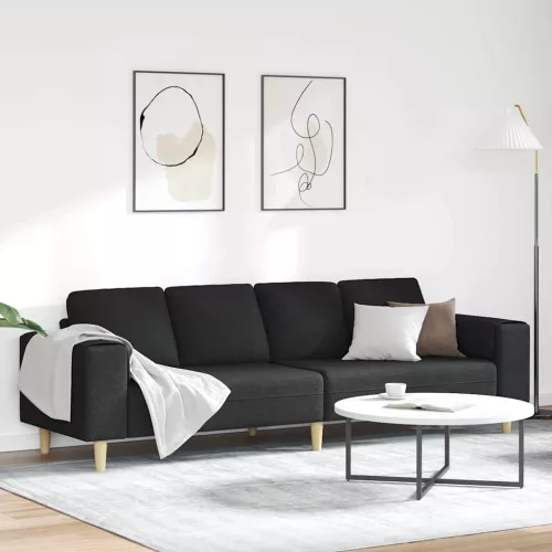 Nappali Kanapé Fekete 250 x 77 x 76 cm Poliészter