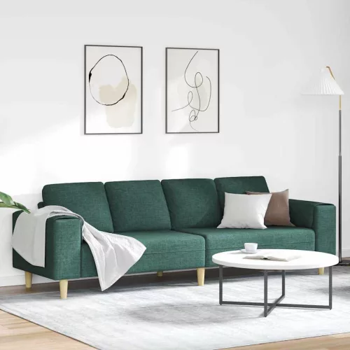 Nappali Kanapé Sötétzöld 250 x 77 x 76 cm Poliészter