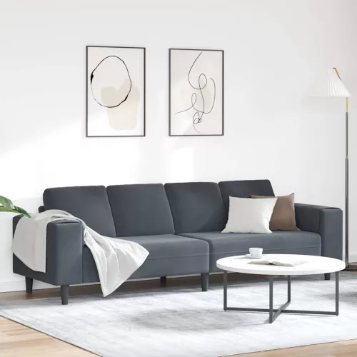 Nappali Kanapé Sötétszürke 250 x 77 x 76 cm