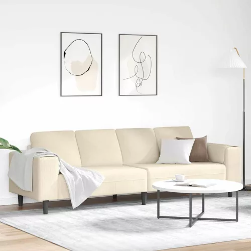 Kanapé Krém 250 x 77 x 76 cm Bársonyos szövet