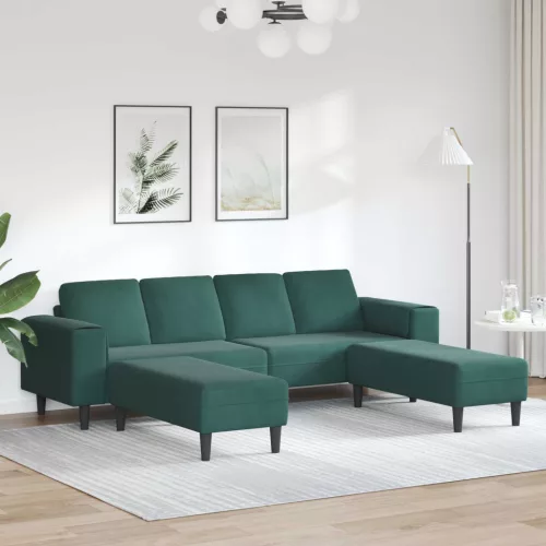 Nappali Kanapé 3 db Sötétzöld