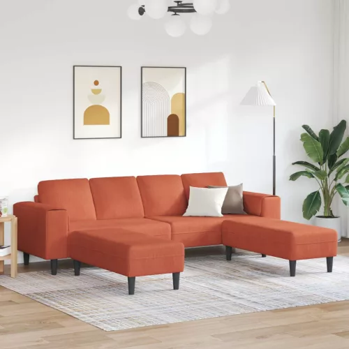 Kanapé Piros Narancs 250 x 188 x 76 cm Bársonyos szövet