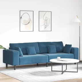 Kanapé Kék 250 x 77 x 76 cm Bársony