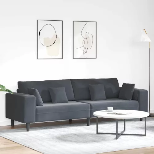 Kanapé Sötétszürke 250 x 77 x 76 cm Bársony