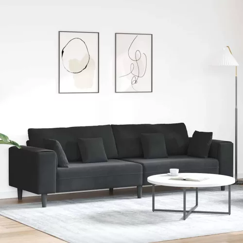 Kanapé Fekete 250 x 77 x 76 cm Bársony